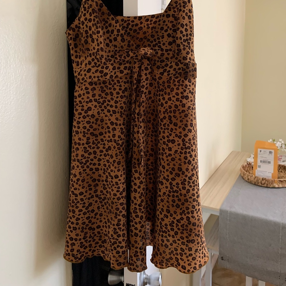 Vintage cheetah tie dress